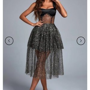 Black corset flowy dress